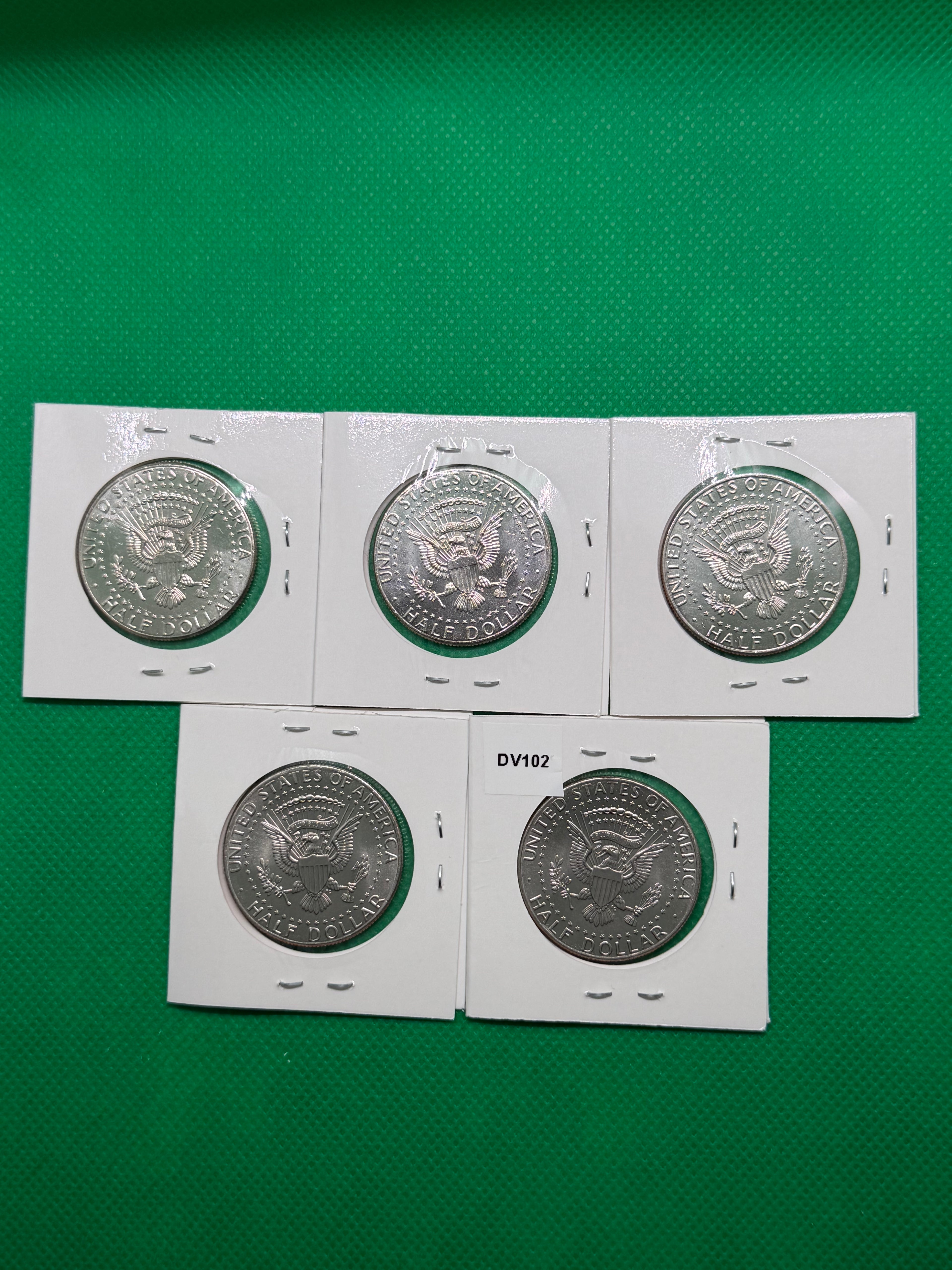 Lot of 5 Modern Kennedy Half Dollars — 2022–2024 — EF to AU