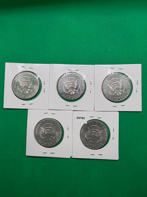 Lot of 5 Modern Kennedy Half Dollars — 2022–2024 — EF to AU
