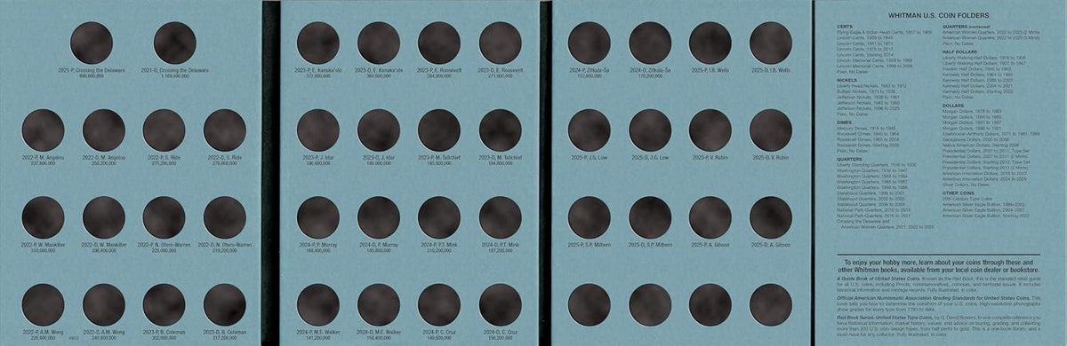 Coin Folder, Crossing the Delaware and American Women Quarters, 2021-2025