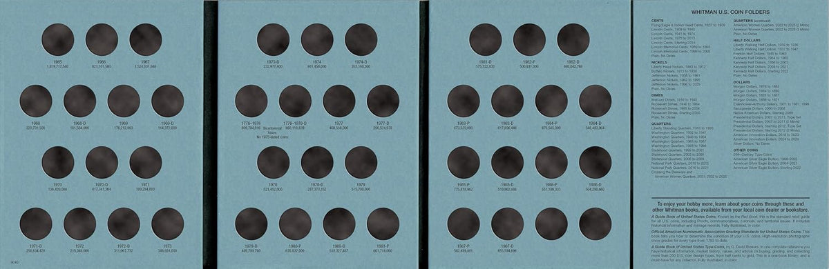 Coin Folder, Washington Quarters Collection #3, 1965-1987