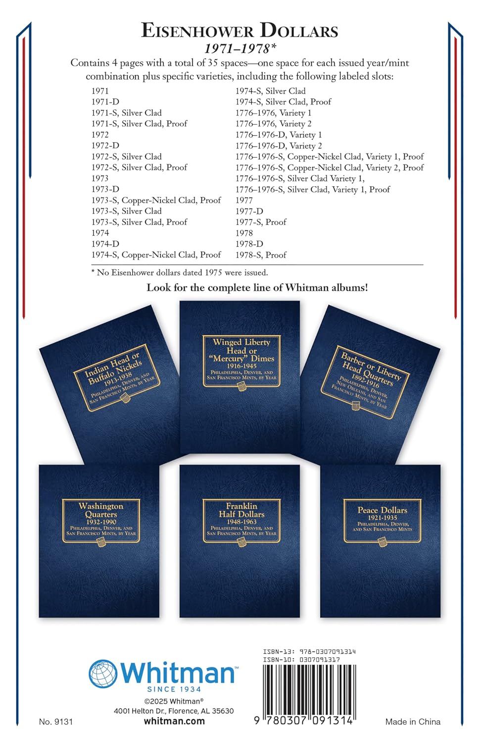 Coin Album - Eisenhower Dollars: 1971-1978 (P, D, & S Mints)
