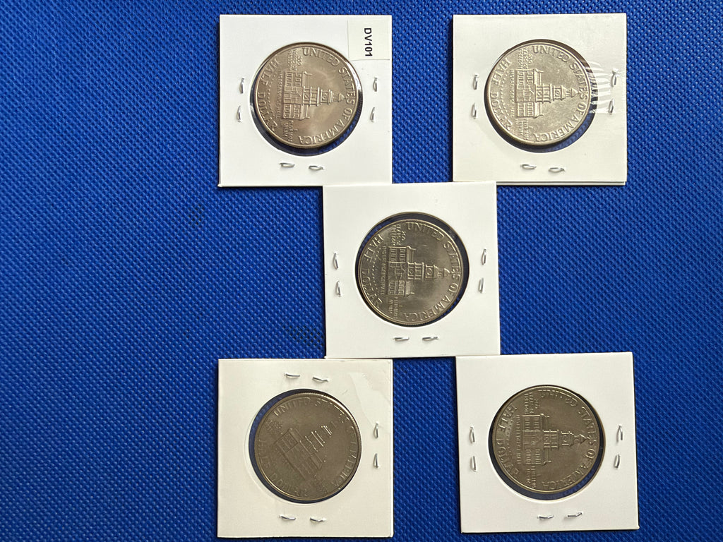 Lot of 5 1776-1976 Kennedy Half Dollars - No Mint Mark - Bicentennial - Circulated